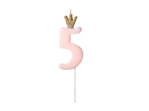 Picture of CANDLE CROWN PINK NUMBER 5